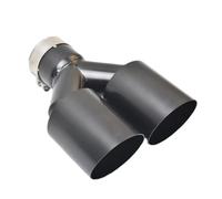 Auspuffblende Auto Universal Edelstahl SCHWARZ Schalldämpfer Doppelrohr Auspuff Endrohr Automotive Heckkehle Teile Auspuffendrohr(IN51-OUT76mm)