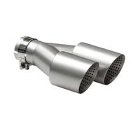 Auspuffblende Auto Universell Auspuffblenden Doppelrohr-Autorohr Edelstahl-Schalldämpfer Universaldüsen Für Schalldämpfer(Left ID 63-OD 89mm)