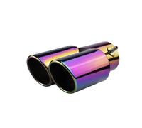 Auspuffblende Auto Universell Universal-Auspuffanlage Für Autos Ein Bis Zwei Auspuffrohre Gegrillt Blau Doppelrohr Edelstahl(J)