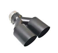 Auspuffblende Auto Universell Universeller Edelstahl-Schalldämpfer Schwarz Doppelrohr-Auspuffendrohr Kfz-Heckauspuff(IN76-OUT89mm)