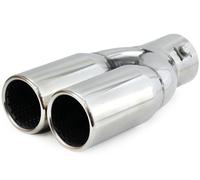 Auspuffblende Chrome Doppel Rohr Endrohr Edelstah bis max. 50 mm Universal