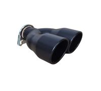 Auspuffblende Doppelendrohr Doppelrohr schwarz 2x 90mm für Auspuffrohre 36-60mm