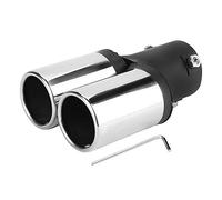 Auspuffblende Doppelrohr-Edelstahl Doppel Rohr Edelstahl Universal Doppel Auspuffblende Auspuff Edelstahl Universal Auto Modifiziertes Doppel Auspuffrohr Endschalldämpfer Spitze Tail Throat