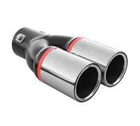 Auspuffblende Doppelrohr Endrohr Edelstahl Auto Endrohrblenden Auspuffendrohr Auspuffrohr Tuning Universell Schalldampf Blende Sport Rund Chrom Auspuffspitzen