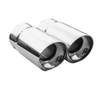 Auspuffblende Doppelrohr Endrohr Edelstahl Auto Endrohrblenden Auspuffendrohr Auspuffrohr Tuning Universell Schalldampf Blende Sport Rund Chrom Auspuffspitzen