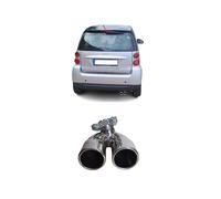 Auspuffblende Doppelrohr für Smart Fortwo 03/2007 - 08/2010 Typ 451 rund