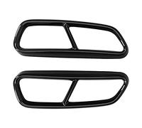 Auspuffblende Doppelrohr, Qiilu Auspuffblende, Car Quad Auspuffblende Edelstahl Schwarz Glänzend Ersatz für A6 C7 2016-2018