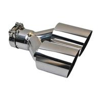 Auspuffblende Endrohr Edelstahl Schalldämpfer Doppelrohr Auspuff Automotive Hinten Kehle Teile Schalldämpferdüsen(IN60-0UT89mm)
