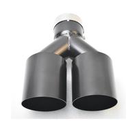 Auspuffblende Endrohr Edelstahl SCHWARZ Schalldämpfer Doppelrohr Auspuff Endrohr Automotive Hinten Kehle Teile(IN63-OUT76mm)