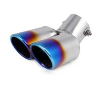 Auspuffblende Endrohr Universal-Automodifikation Gegrillter Blauer Edelstahl 1 Bis 2 Doppelrohr-Auspuffrohr Schalldämpfer-Spitzenabdeckung Auto-Heckschalldämpfer Schalldämpferdüsen