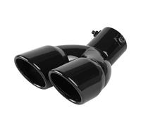 Auspuffblende Für Fahrzeugmodifikationen Doppelrohr-Auspuffanlage Universelle Ausführung Mit Verdicktem Auslass Endrohrschalldämpfer Exhaust Tailpipe(Black bent)