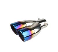 Auspuffblende Für Fahrzeugmodifikationen Doppelrohr-Auspuffanlage Universelle Ausführung Mit Verdicktem Auslass Endrohrschalldämpfer Exhaust Tailpipe(Burnt Blue straight)