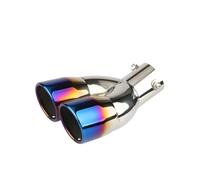 Auspuffblende Für Fahrzeugmodifikationen Doppelrohr-Auspuffanlage Universelle Ausführung Mit Verdicktem Auslass Endrohrschalldämpfer Exhaust Tailpipe(Burnt Blue bent)