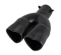 Auspuffblende Herzform-Stil Auto-Auspuff-Schalldämpfer-Endrohr Universal-Edelstahl-Schalldämpfer-Endrohr Doppelrohr-Rohrspitze Einlass 60 Mm Auspuffspitze(Matte Black straight)