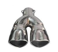 Auspuffblende Herzform-Stil Auto-Auspuff-Schalldämpfer-Endrohr Universal-Edelstahl-Schalldämpfer-Endrohr Doppelrohr-Rohrspitze Einlass 60 Mm Auspuffendrohrspitze(Silver straight)
