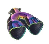 Auspuffblende Herzform-Stil Auto-Auspuff-Schalldämpfer-Endrohr Universal-Edelstahl-Schalldämpfer-Endrohr Doppelrohr-Rohrspitze Einlass 60 Mm Auspuffspitze(Color straight)