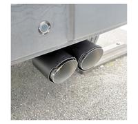 Auspuffblende Universelle Flexible Auto-Auspuffspitze, Edelstahl-Kohlefaser-Doppelrohr, Chrom-Endschalldämpfer, Auto-Dekorrohr Endrohrblenden(FLAT Inlet 73)