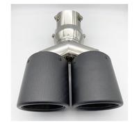 Auspuffblende Universelle Flexible Auto-Auspuffspitze, Edelstahl-Kohlefaser-Doppelrohr, Chrom-Endschalldämpfer, Auto-Dekorrohr Endrohrblenden(ROLLED Inlet 73)