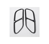 Auspuffblenden 1 Paar Stahl Silber Schwarz Auto Hinten Auspuff Schalldämpfer Für A-udi A4 B9 2019 Endrohr Abdeckung Dekorative Trim (Color : Schwarz)