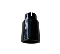 Auspuffblenden 1 Stück Für Alle Autos Einzelauto-Auspuffspitzen Schwarze Rohrrolle Glänzendes Carbonfaser-Endschalldämpfer-Endrohr Schalldämpfer(60MM IN 114MM OUT)