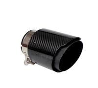 Auspuffblenden Auspuffblende Aus Glänzendem Twill-Carbonfaser Schwarz Beschichtetes Edelstahl-Schalldämpfer-Endrohr Autozubehör Auto Auspuffblende(In 89mm Out 114mm)