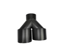 Auspuffblenden Doppelte Auspuffspitze Doppelwandig Gerollte Kante Edelstahl Schwarz Pulverbeschichtet Für Anschweißen Schalldämpfer-Endrohr Schalldämpfer(Right inlet63mm)
