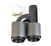 Auspuffblenden Für Den Linken Auslass 89 Mm 3,50 Zoll Schwarz Edelstahl Leinwandbindung Matt Carbon Auto Auspuffanlage Schalldämpfer Spitze Endrohr Endrohrblenden(60-89mm)