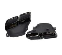 Auspuffblenden Für Mercedes Für C63 W205 C200 C300 C260 C180 2015-2018 Carbon Fiber Glänzend/Matt Schwarz AMG Auspuff Tipps Schalldämpfer Rohr Endrohrblenden(Schwarz)
