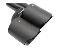 Auspuffblenden H-Stil Auto Dual Auspuff Schwarz Endrohr Glänzend Carbon Faser Schalldämpfer Spitze Links Oder Rechts Schalldämpfer(60-89 left)