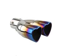 Auspuffdüse Universal Edelstahl Herzform Stil Auto Auspuff Tipps Schalldämpfer Schwanz Doppel-Rohr Rohr Zubehör Auspuffblende(Burnt Blue straight)