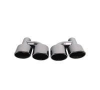 Auspuffrohr 1 Paar Ovale Auspuffendrohre Aus Edelstahl 63Mm Einlass 115 X 85Mm Auslass Doppelrohr-Upgrade Für W204 C63 Auspuffblende Endrohr(Schwarz)