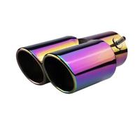 Auspuffrohr 1 Stück Universal-Doppelauspuffendrohr Aus Edelstahl Für Autos Schalldämpfer-Endrohr Doppelrohr-Zubehör Auspuffblende Endrohr(Chroma)