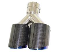 Auspuffrohr Auspuffblenden-Modifikation Doppelrohr Aus Glänzendem Carbonfaser-Doppelschalldämpfer Für Autos Universell Einsetzbar Auspuffblende Endrohr(114MM)