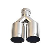 Auspuffrohr Doppelrohr-Auspuffendrohr Aus Edelstahl Mit Flacher Glatter Oberfläche Auspuffblende Endrohr(IN76-OUT89mm)