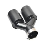 Auspuffrohr Edelstahl-Schalldämpfer Schwarz Doppelrohr-Auspuffendrohr Auto-Endrohr Kfz-Teile Auspuffblende Endrohr(IN63-OUT89mm)