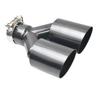 Auspuffrohr Edelstahl-Schalldämpfer Schwarz Doppelrohr-Auspuffendrohr Auto-Endrohr Kfz-Teile Auspuffblende Endrohr(IN51-OUT76mm)