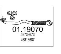 Auspuffrohr vorne für Mittelschalldämpfer 01.19070 MTS für ALFA ROMEO 147 156 GT