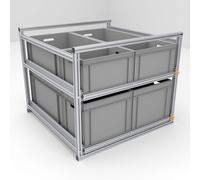 Auszugsystem Kastenwagen - 90cm Schwerlastauszug - Eurobox - Heckgarage Ausbau