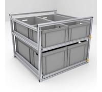 Auszugsystem Kastenwagen - 90cm Schwerlastauszug - Eurobox - Heckgarage Ausbau