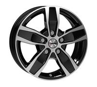 Autec Typ Q - Quantro 5-Loch schwarz poliert 6.5x16" ET60 LK5 160 ML 65.1 Alu...