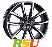 Autec Typ AS - Astana schwarz poliert 8x18" ET48 LK5 114.3 ML 66.1 Alufelgen ...