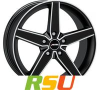 Autec Typ D - Delano schwarz matt poliert 7.5x17" ET35 LK5 112 ML 70 Alufelge...