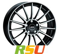 Autec Typ L - Lamera schwarz matt poliert 8x19" ET47 LK5 114.3 ML 70 Alufelge...