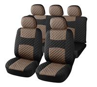 Auto Accessori Lupex - A20 Autositzbezüge Universal Beige Schwarz Set Schonbezüge Schonbezug Vorne und Hinten Rückenlehne mit 2 Reißverschlüssen Kein SUV