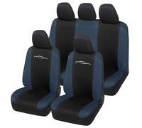 Auto Accessori Lupex Universal-Autositzbezüge-Set, für vorne und hinten, aus Polycotton (Schwarz - Dunkelblau)