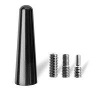 Auto Antenne, 5 cm Länge, für störfreien AM, FM 87,5-108 MHz, DAB, DAB+ Empfang, in Schwarz, Anschrauben mit Universaladapter M4 M5 M6, Kurzstabantenne, Kfz Dachantenne mit Antennenfuß Innengewinde