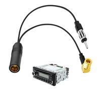 Auto Antennenadapter DIN Stecker auf SMB/Fakra Buchse - Aktives Antennenkabel mit Verstärker für FM/AM/DAB Autoradio