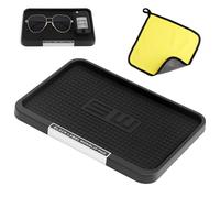Auto Armaturenbrett Anti-Rutschmatte Multifunktionale Fahrzeugablage für Handy Schlüssel, Sonnenbrille & Mehr Silikon Anti-Rutsch Ablage mit Coral Fleece Reinigungstuch Waschbar & Wiederverwendbar