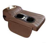 Auto Armlehne Box Erhöhung Pad aus Leder mit seitlicher Aufbewahrungstasche für mehr Komfort und bequeme Aufbewahrung in Fahrzeugen (Braun)