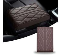 Auto Armlehne Kissen für Dacia Logan III 2021 2022 2023 2024 2025, Leder Center Console Armlehnen Polster, Auto Innenraum Zubehör,Coffee